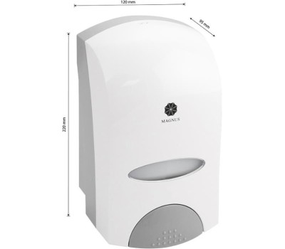 МАГНУС - Дозатор жидкого МЫЛА, пластик АБС, БЕЛЫЙ, 1000 мл 687
