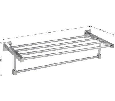 GFmark - Полка для полотенца с опорой, на квадратном основании, цвет ХРОМ. 84142