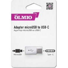 Адаптер OLMIO Переходник microUSB - TYPE-C белый (38770)