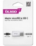 Адаптер OLMIO Переходник microUSB - TYPE-C белый (38770)