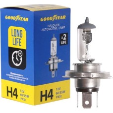 Лампа галогенная GOODYEAR GY014122 лампа галогенная автомобильная Н4 12V 60/55W P43t Long Life