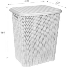 Корзина для белья VIOLET Вязь 40л (белый) 204006