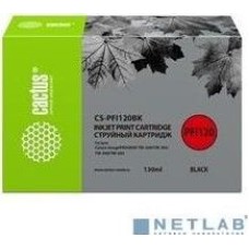 Картридж струйный CACTUS Картридж струйный CS-PFI120BK черный (130мл) для Canon imagePROGRAF TM-200/TM-205/TM-300/TM-305