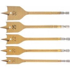 Набор сверл MATRIX Набор сверл перовых по дереву, 16-20-22-25-32 мм, 5 шт, пластиковый кейс, 70443