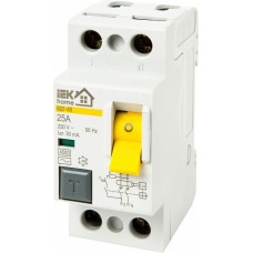 IEK Выключатель дифф. тока (УЗО) ВД1-63 (MDV10-2-025-030) 25A 2П 230В 2 модуля белый (упак.:1шт)
