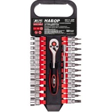 Набор головок AVS TOOLS Набор головок торцевых с аксессуарами 1/4