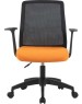 Кресло компьютерное CACTUS Кресло CS-MC222-BKOR, сетка/ткань, до 100кг, фиксированные подлокотники, оранжевый