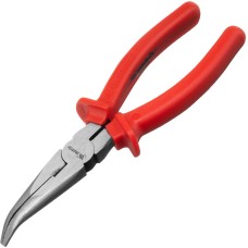 Длинногубцы MATRIX Длинногубцы изогнутые Econom, 200 мм, шлифованные, пластмассовые рукоятки 17496