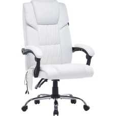 CACTUS Кресло с вибромассажем CS-CHR-OC02M-WT белый экокожа крестов. сталь