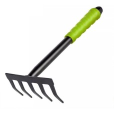 DELI Грабли садовые ручные пятизубчатые DL580813 длина 30 см, защита от ржавчины и коррозии, противоскользящая рукоять