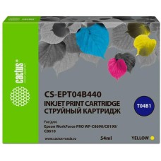 Картридж струйный CACTUS Картридж струйный CS-EPT04B440 T04B4 желт.пигм. (54мл) для Epson WorkForce Pro WF-C8190, WF-C8690 с чипом