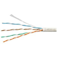 CABEUS Кабель информационный UTP-4P-CAT.5E-SOLID-WH-100 кат.5E U/UTP 4 пары PVC внутренний 100м белый