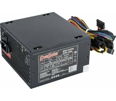 Блок питания EXEGATE 600W XP600, ATX, PC, black, 12cm fan, 24p+4p, 6/8p PCI-E, 3*SATA, 2*IDE, FDD (EX219465RUS)