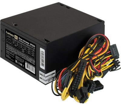 Блок питания EXEGATE 600W XP600, ATX, PC, black, 12cm fan, 24p+4p, 6/8p PCI-E, 3*SATA, 2*IDE, FDD (EX219465RUS)