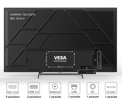 Телевизор HARPER 75U750TS