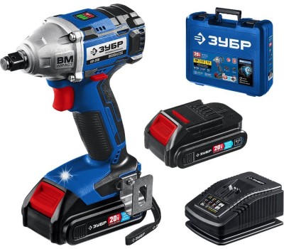 Бесщеточный гайковерт ЗУБР GB-250-22 20В, 2аккум., бесщеточный