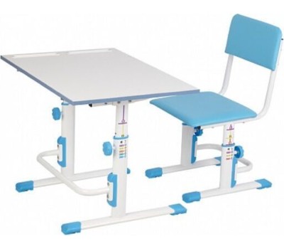 Стул POLINI Стул для школьника регулируемый Polini kids City / Polini kids Smart L, белый-синий (1кор)