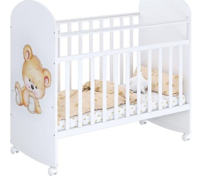 Кроватка ФЕЯ Кроватка детская Фея 701 Медвежонок, белый (1 кор.)
