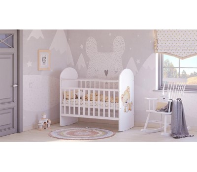 Кроватка ФЕЯ Кроватка детская Фея 701 Медвежонок, белый (1 кор.)