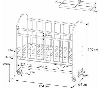 Кроватка ФЕЯ Кроватка детская Фея 701 Медвежонок, белый (1 кор.)
