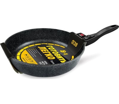 Сковорода НЕВА МЕТАЛЛ ПОСУДА GL2028 а/пр литая 28см съемн/руч Готовить легко stone