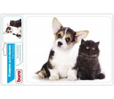 Коврик для мыши BURO BU-M40095 Мини рисунок/котенок и щенок 230x180x2мм