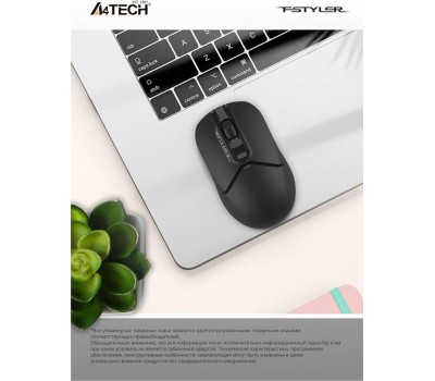 A4TECH Мышь Fstyler FG12 черный оптическая (1200dpi) беспроводная USB (3but)