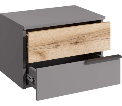 Модульная мебель МЕБЕЛЬ-КОМПЛЕКС ЙОРК Тумба прикроватная Серый шифер/Дуб Делано
