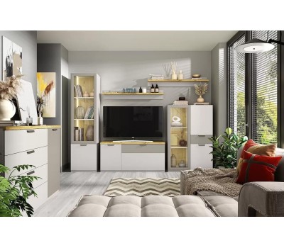 Модульная мебель АНРЭКС MODERN Тумба RTV 2D1S. ПЕРС ЖЕМЧУГ/ИРЛ ЛИКЕР (3 кор.)