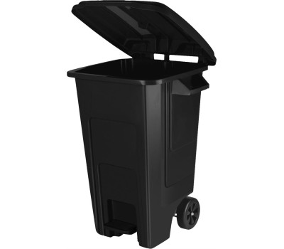 Контейнер SPIN&CLEAN SC700921028 Freestyle для мусора с крышкой, на колесах, с педалью, 130л (PP), черный