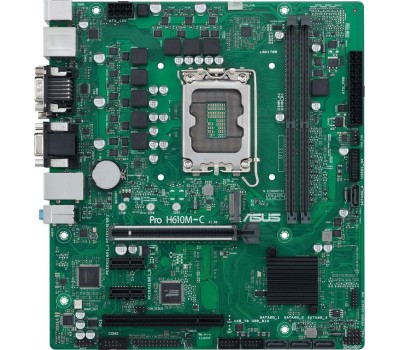 Материнская плата ASUS PRO H610M-C-CSM (Socket 1700, mATX, 2xDDR5(64GB), DP/DVI/HDMI, 1xPCIe 5.0x16/2xPCIe 3.0x1, 4xSATA 6Gb/s, 1xM2, 1xLAN, 1xCom, 2xUSB 3.0, 2xUSB 2.0, 2xPS/2)