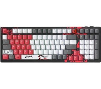 Клавиатура A4TECH Клавиатура Bloody WS98 Naraka, беспроводная, USB, Bluetooth/Радиоканал, механическая, серый/красный