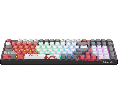 Клавиатура A4TECH Клавиатура Bloody WS98 Naraka, беспроводная, USB, Bluetooth/Радиоканал, механическая, серый/красный
