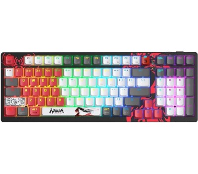 Клавиатура A4TECH Клавиатура Bloody WS98 Naraka, беспроводная, USB, Bluetooth/Радиоканал, механическая, серый/красный