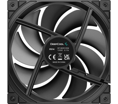 DEEPCOOL Вентилятор FD14 140мм, 4-pin, 1650об/мин, 25.6 дБ, ARGB, черный, Ret [r-fd14-bkapn1-g]