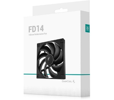 DEEPCOOL Вентилятор FD14 140мм, 4-pin, 1650об/мин, 25.6 дБ, ARGB, черный, Ret [r-fd14-bkapn1-g]
