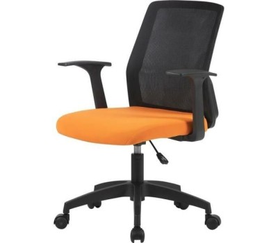 Кресло компьютерное CACTUS Кресло CS-MC222-BKOR, сетка/ткань, до 100кг, фиксированные подлокотники, оранжевый