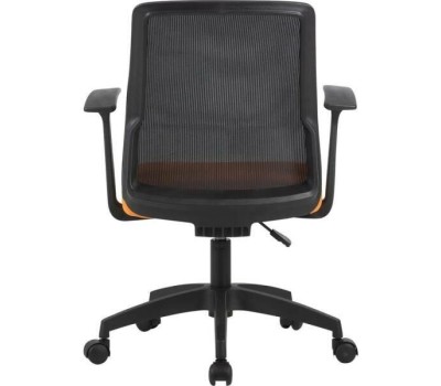 Кресло компьютерное CACTUS Кресло CS-MC222-BKOR, сетка/ткань, до 100кг, фиксированные подлокотники, оранжевый