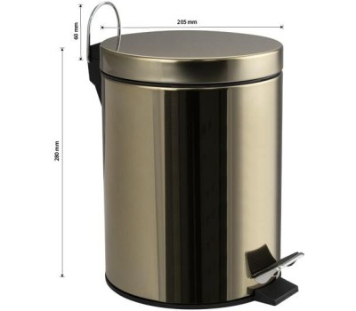 САНАКС - Ведро из нержавеющей стали, с педалью, круглое, 5 литров, цвет БРОНЗА. 105-B