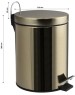 САНАКС - Ведро из нержавеющей стали, с педалью, круглое, 5 литров, цвет БРОНЗА. 105-B