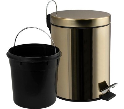САНАКС - Ведро из нержавеющей стали, с педалью, круглое, 5 литров, цвет БРОНЗА. 105-B