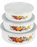 Набор Мисок MALLONY 3 эмалированных миски с крышками, FAMILIA, объемы: 600/850/1250 мл (008763)