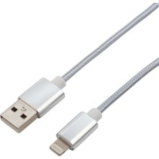 Дата-кабель REXANT (18-7051) Кабель REXANT USB-Lightning 1 м, серебристая нейлоновая оплетка