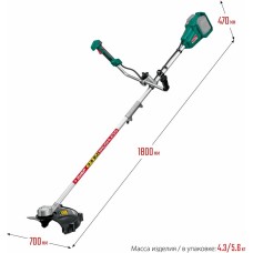 Триммер бензиновый ЗУБР Триммер электрический Мастер ТАБ-365 аккум. 36Вт разбор.штан. реж.эл.:леска/нож