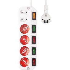 MOST Сетевой удлинитель A16 1.6м (6 розеток) белый (коробка)