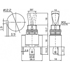 REXANT Тумблер 12V 30А (3c) ON-OFF однополюсный с синей LED подсветкой (ASW-07D-2)