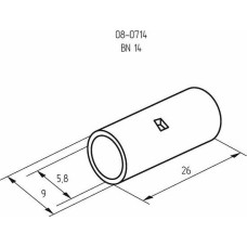 REXANT Соединительная гильза L-26мм, 16мм² (ГМЛ (DIN) 16)