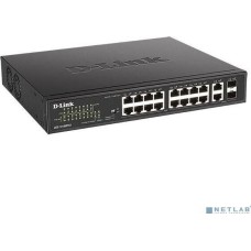 D-LINK SMB D-Link DES-1018MPV2/A1A Неуправляемый коммутатор с 16 портами 10/100Base-TX и 2 комбо-портами 100/1000Base-T/SFP (16 портов PoE 802.3af/at, PoE-бюджет 247 Вт, дальность до 250 м)