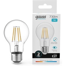 GAUSS Лампа филам. Filament 9Вт цок.:E27 груша 220B св.свеч.бел.нейт. (упак.:10шт) (22229)