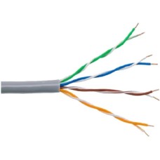 Rexant (01-0041-R) Кабель витая пара U/UTP, CAT 5e, PVC нг(А)-LS, 4х2х0,52мм, 4PR, 24AWG, INDOOR, SOLID, серый, 305м, РФ